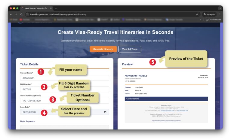 How to Create Travel Itinerary for Visa