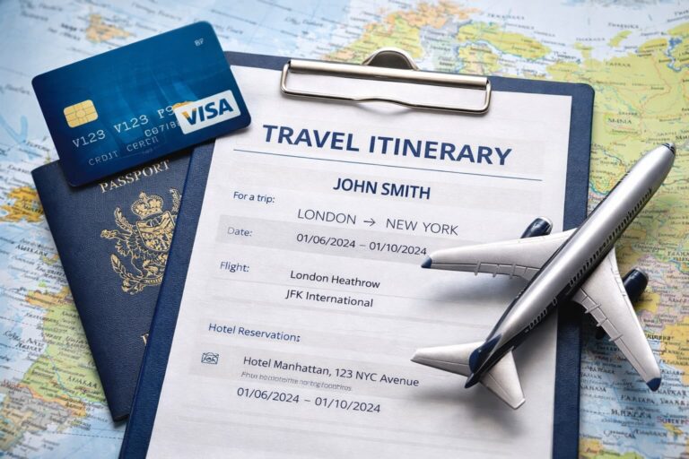travel itinerary generator for visa