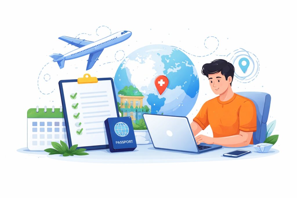 Creating travel itinerary for visa step by step guide with checklist and flight plan