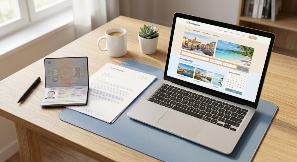 visa applicant comparing hotel booking confirmation and invitation letter documents