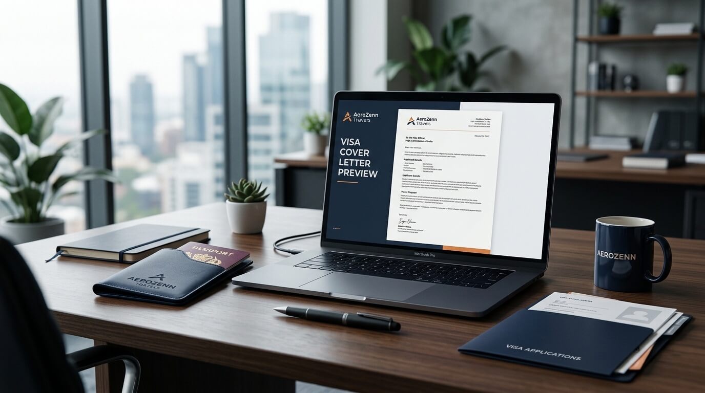 Visa cover letter generator with professional letterhead preview