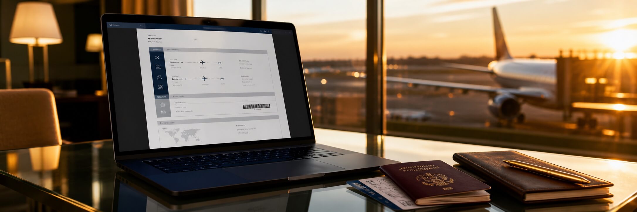 Premium flight itinerary for visa generator — GDS format PDF
